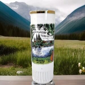 VTG West Germany Mainz am Rhein Porcelain Small 5.5 inch Vase Gold Trim Souvenir